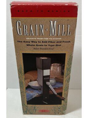 Vintage Back To Basics Hand Grain Mill  #555 Fine to Coarse NEW w Instructions